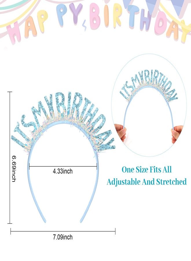 CAVETEE Birthday Crown for Women，Birthday Headband for Girls Birthday Girl Headband，Birthday Crown Adult Woman, IT's MY BIRTHDAY Headband for Girls Happy Birthday Decorations (Blue) - Image 5